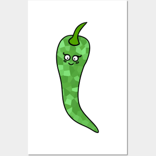 SPICY Food Hot Green Pepper Posters and Art